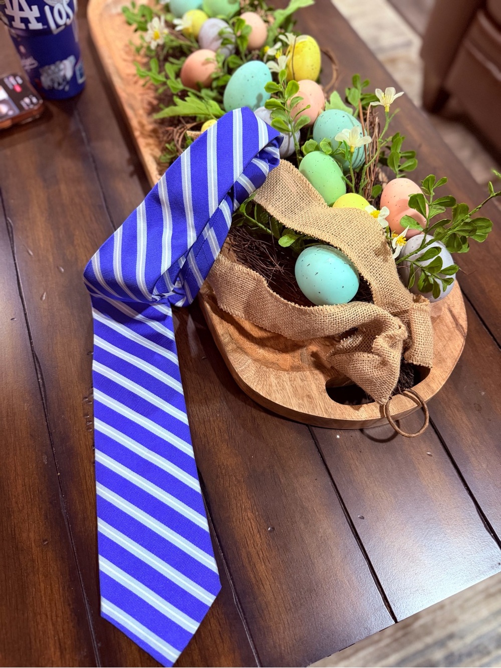 Chaps Royal Blue and White Striped Tie